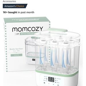 Momcozy Bottle Sterilizer and Dryer - White and Green BRAND NEW